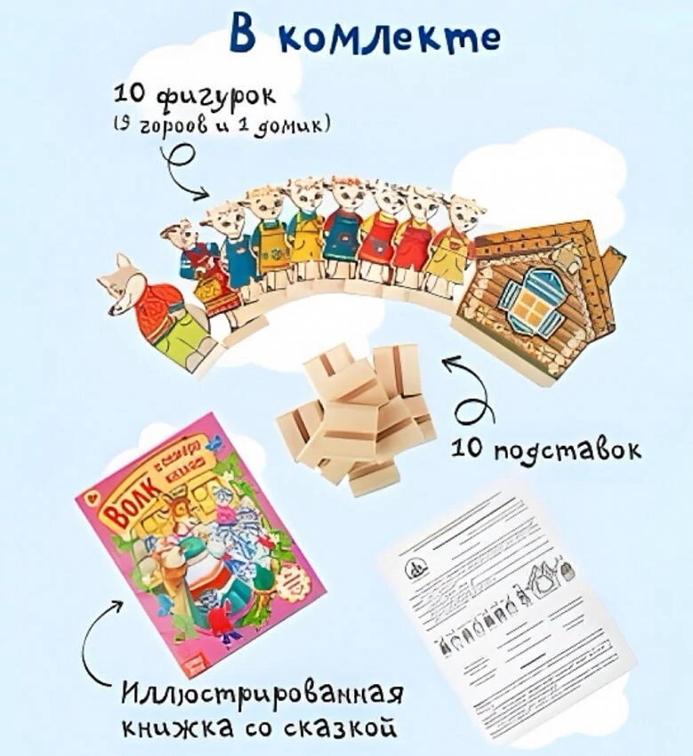 картинка Персонажи сказки Волк и семеро козлят  от магазина Одежда+